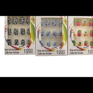 3‎ for $10 press on toe nail extensions in floral cherry & tropical fruits FREE